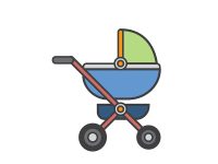 Ilustração carrinho de bebê